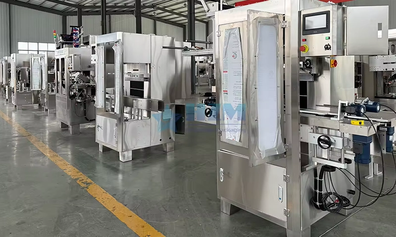 Automatic Shrink Sleeve Bottles Labeling Capping Packing Machine