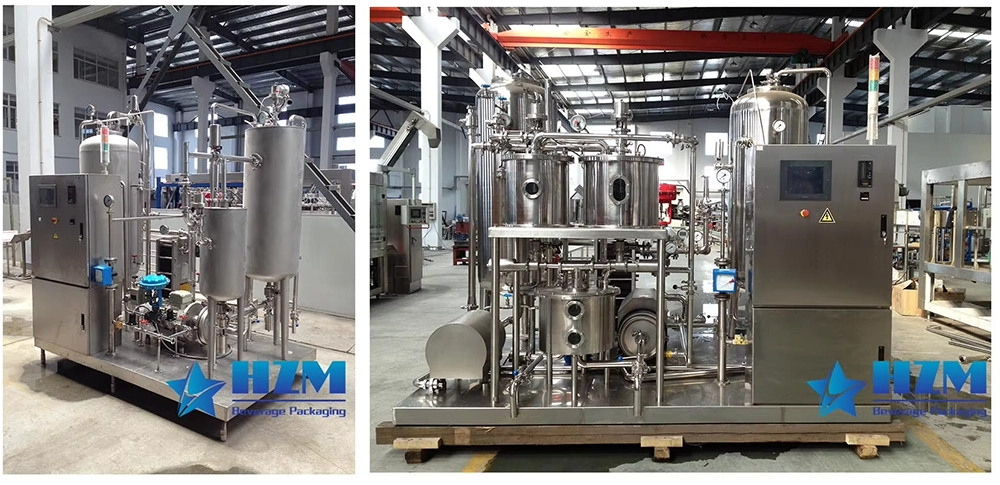 Partial display of water production line CO2 mixes fully