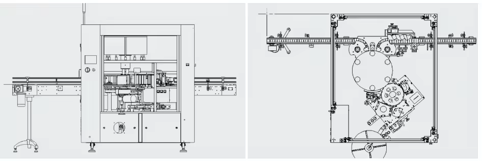 Water bottle labeling machine design drawing